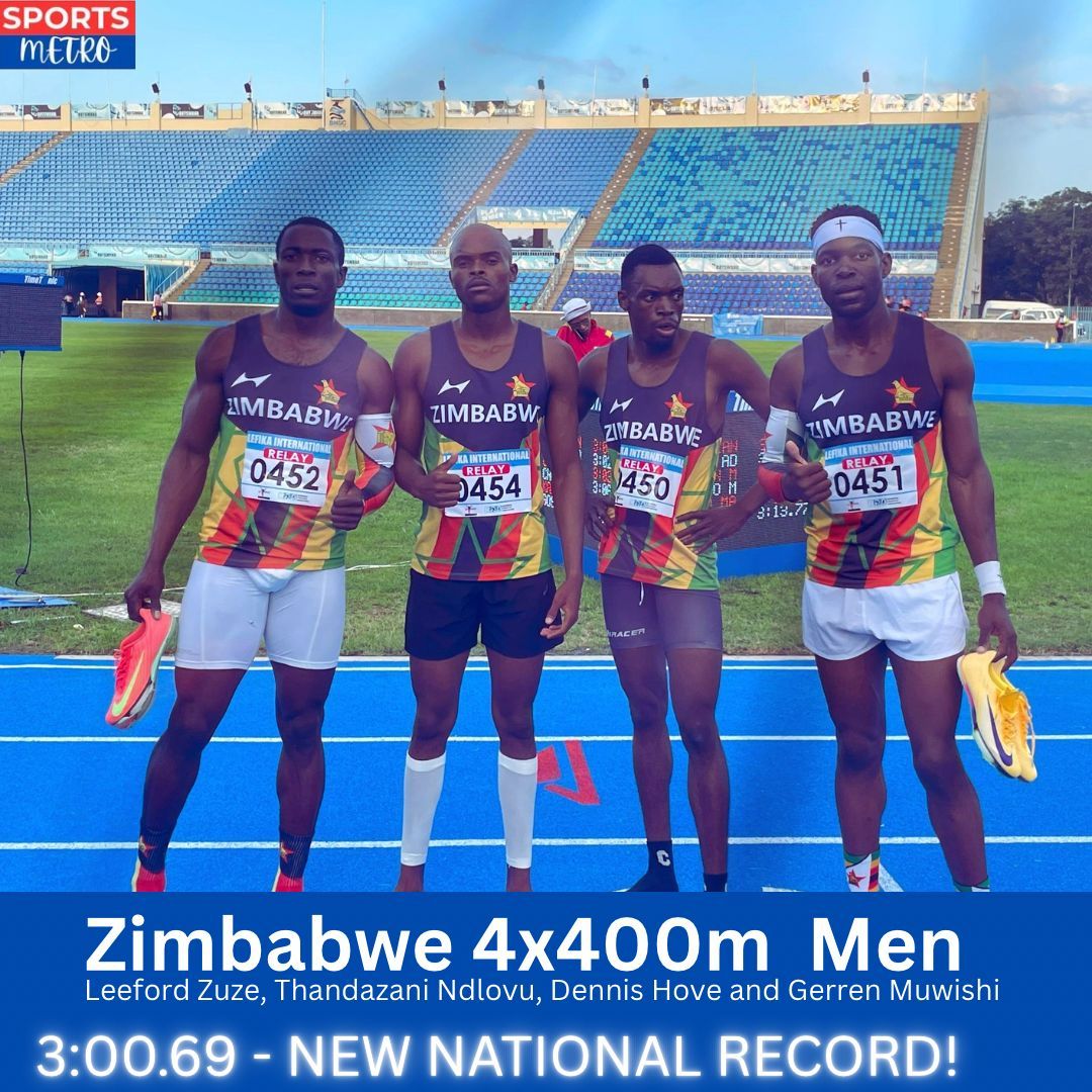 Zimbabwe men's 4x400m relay team sets a new national record